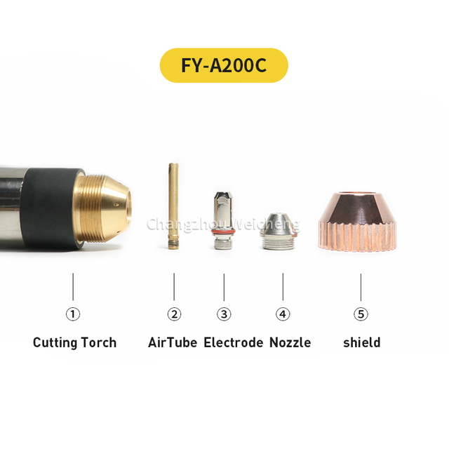  Plasma Cutting Consumable FY-A200C Plasma Electrode Nozzle Shield For FY-A200C Torch