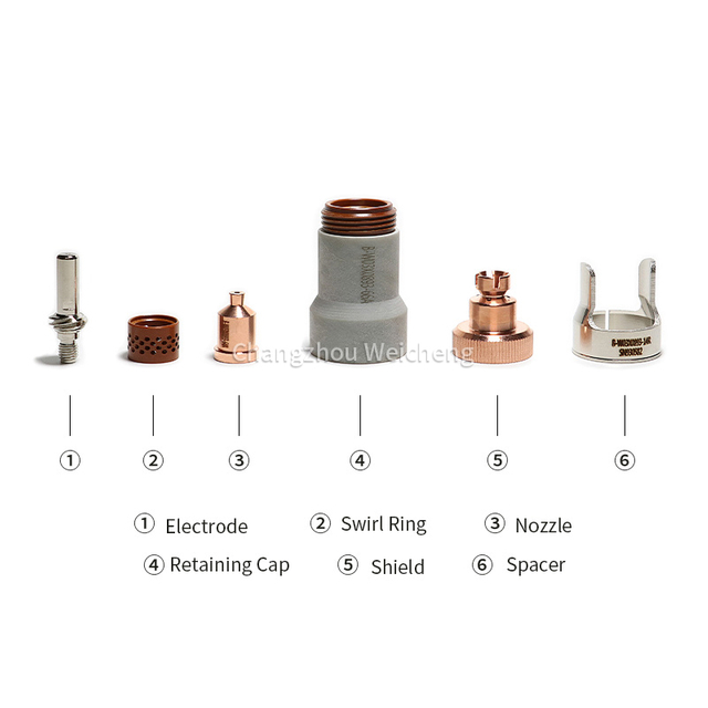  CNC Plasma Cutting Consumable Electrode Nozzle Shield Retaining Cap Swirl Ring For LC105